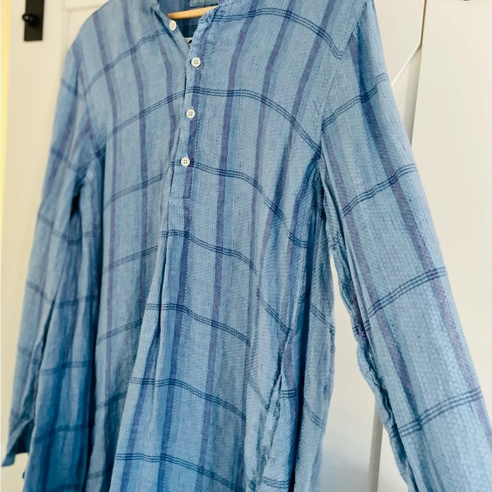 NWT CP Shades Linen Jasmine Plaid Print Tunic - Picture 7 of 7